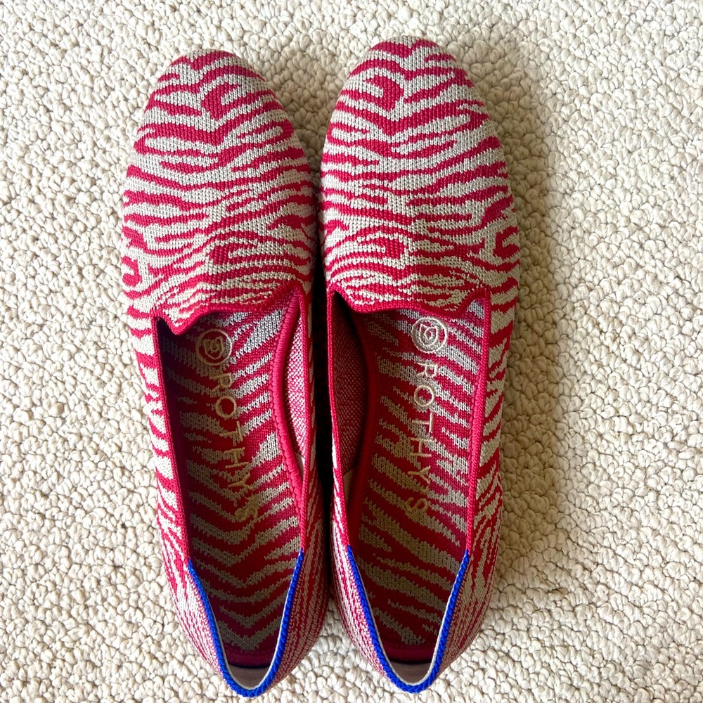Rothys Red Zebra Loafer - Size 6.5